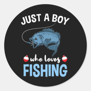 Just A Boy Who Loves Fishing Classic Round Sticker