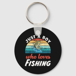 Just A Boy Who Loves Fishing Kids Fishing Boys Keychain