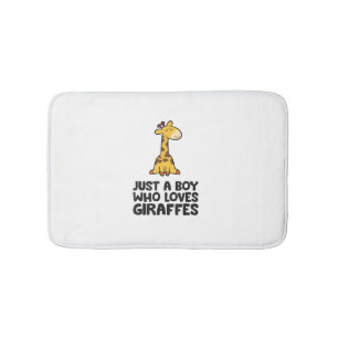 Just a Boy Who Loves Giraffes Bath Mat