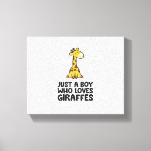Just a Boy Who Loves Giraffes  Canvas Print