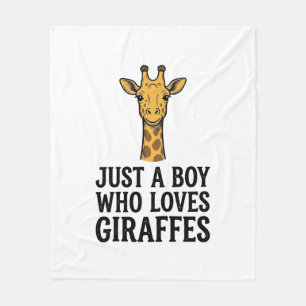 Just a Boy Who Loves Giraffes Cute Giraffe T-Shirt Fleece Blanket