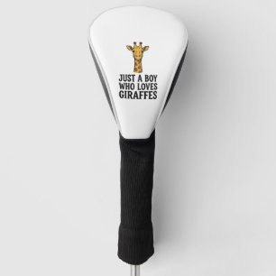 Just a Boy Who Loves Giraffes Cute Giraffe T-Shirt Golf Head Cover