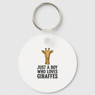 Just a Boy Who Loves Giraffes Cute Giraffe T-Shirt Keychain