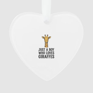 Just a Boy Who Loves Giraffes Cute Giraffe T-Shirt Ornament