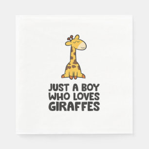 Just a Boy Who Loves Giraffes Napkin