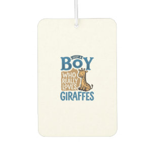 Just A Boy Who Loves Giraffes Vintage Shirt Design Air Freshener