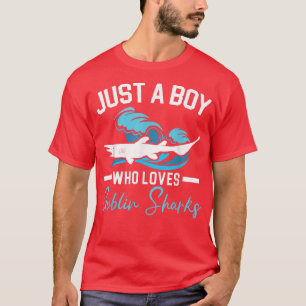 Just A Boy Who Loves Goblin Sharks Animal Marine B T-Shirt