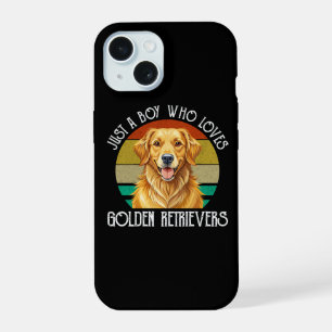 Just A Boy Who Loves Golden Retrievers iPhone 15 Case