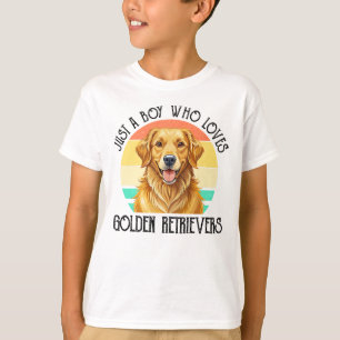 Just A Boy Who Loves Golden Retrievers T-Shirt