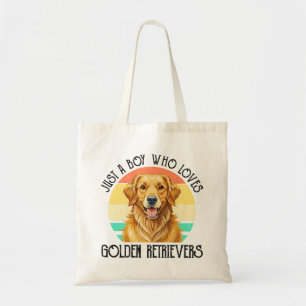 Just A Boy Who Loves Golden Retrievers Tote Bag