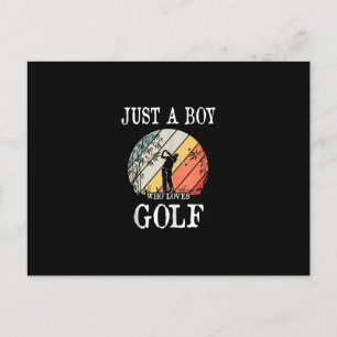 Just A Boy Who Loves Golf Postcard