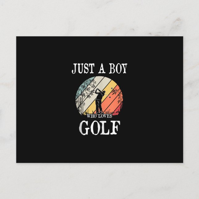 Just A Boy Who Loves Golf Postcard (Front)