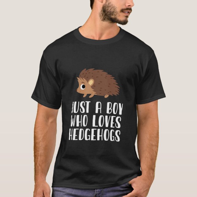 Just A Boy Who Loves Hedgehogs  T-Shirt (Front)