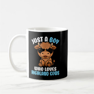 Just A Boy Who Loves Highland Cows Highland Cattle Coffee Mug