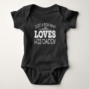 Just A Boy Who Loves His Daddy Cool Birthday Party Baby Bodysuit