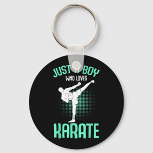 Just A Boy who Loves Karate Kids Boys Keychain
