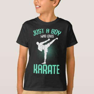 Just A Boy Who Loves Karate Kids Boys T-Shirt