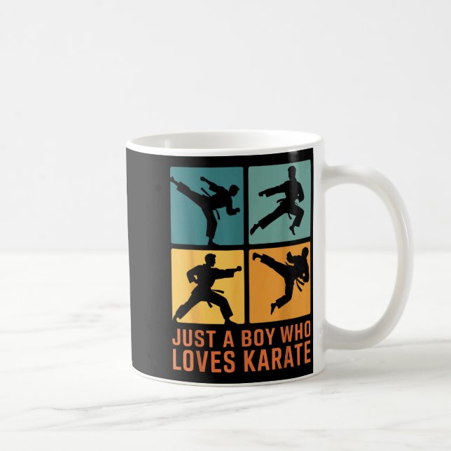 Just A Boy Who Loves Karate Martial Arts Karate Lo Coffee Mug (Right)