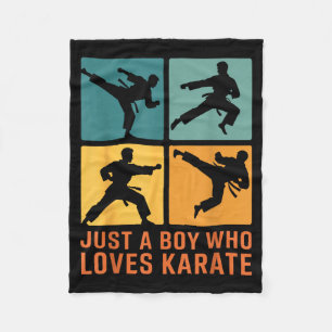 Just A Boy Who Loves Karate Martial Arts Karate Lo Fleece Blanket