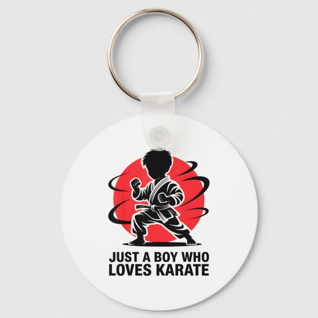 Just A Boy Who Loves Karate Martial Arts Karate Lo Keychain (Front)