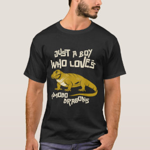Just A Boy Who Loves Komodo Dragons Reptile Animal T-Shirt