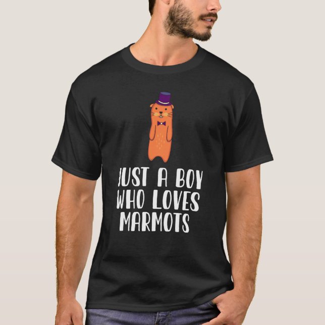 Just A Boy Who Loves Marmots  T-Shirt (Front)