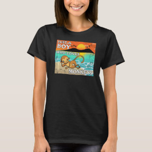 Just A Boy Who Loves Monkeys Mens Animal  Retro  5 T-Shirt