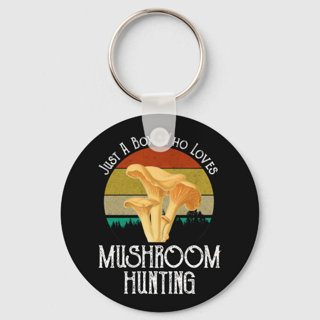 Just A Boy Who Loves Mushroom Hunting Keychain (Front)