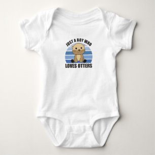 Just A Boy Who Loves Otters Sweet Otter Baby Bodysuit