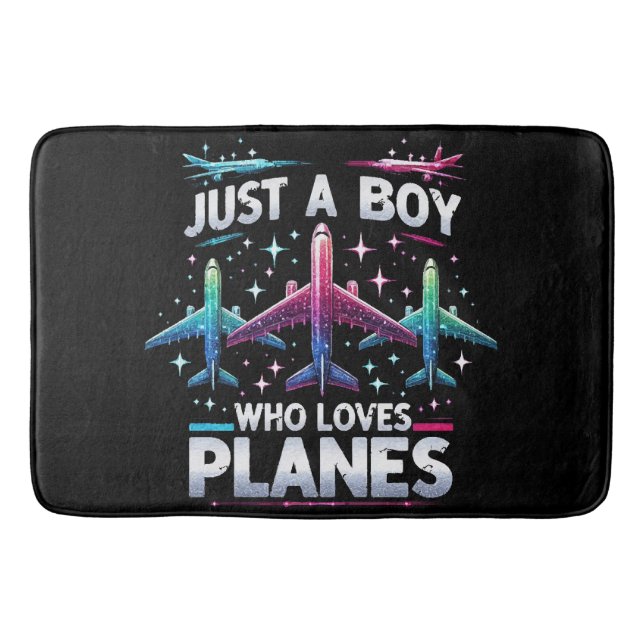 Just A Boy Who Loves Planes Bath Mat (Front)