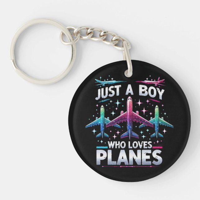 Just A Boy Who Loves Planes Keychain (Front)