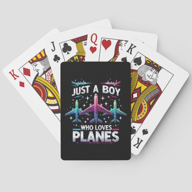 Just A Boy Who Loves Planes Playing Cards (Back)