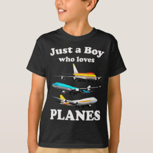 Just A Boy Who Loves Planes & Toddler Airplane Lo T-Shirt