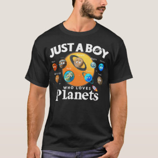 Just A Boy Who Loves Planets Solar System Astrolog T-Shirt