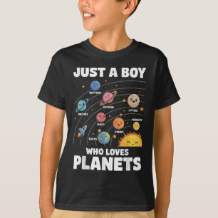 Just A Boy Who Loves Planets Solar System Science T-Shirt