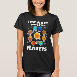Just A Boy Who Loves Planets & Solar System Space T-Shirt