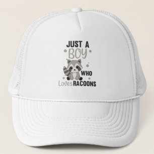 Just A Boy Who Loves Racoons Kawaii Raccoon Trucker Hat