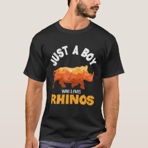 Just A Boy Who Loves Rhinos Funny Rhino Chubby Uni T-Shirt