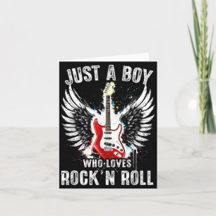 Just A Boy Who Loves Rock And Roll Rock Band Guita Card