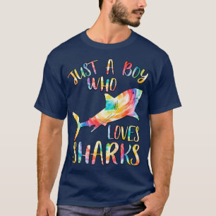 Just a Boy Who Loves Sharks Cool Shark Lover Boys T-Shirt