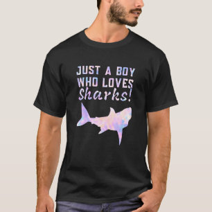 Just a Boy who Loves Sharks Ocean Fish Rainbow abs T-Shirt