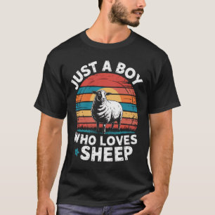 Just A Boy Who Loves Sheep Farmer Sheep Lover T-Shirt
