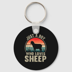 Just A Boy Who Loves Sheep Recto Farmer Sheep Love Keychain