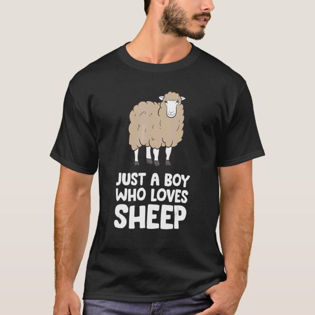 Just a Boy Who Loves Sheep Sheep Farm Animal T-Shirt (Front)