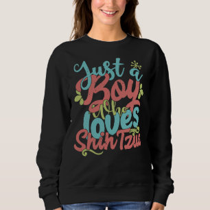 Just A Boy Who Loves Shih Tzu Dog Graphic Sweatshirt