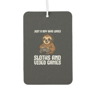 Just A Boy Who Loves Sloths and Video Games Gamer  Air Freshener