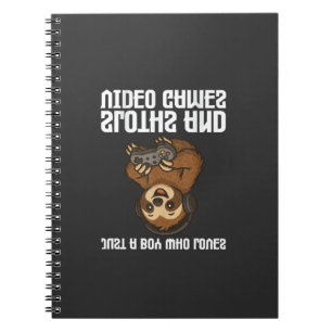 Just A Boy Who Loves Sloths and Video Games Gamer  Notebook