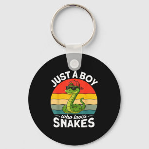 Just A Boy Who Loves Snakes Funny Snake Reptile Ki Keychain