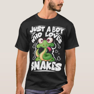 Just A Boy Who Loves Snakes Snake Lover Gift  T-Shirt