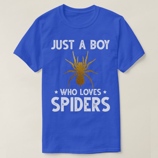 Just A Boy Who Loves Spiders  Cute Animals Lovers  T-Shirt (Design Front)